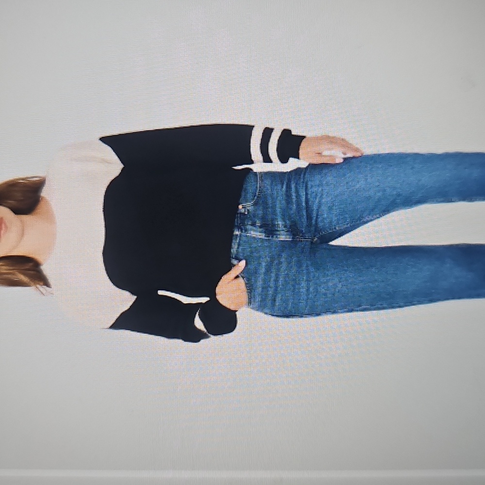 NWT Halogen Colorblock Stripe Long Sleeve Sweater XL Rich Black - Picture 5 of 14